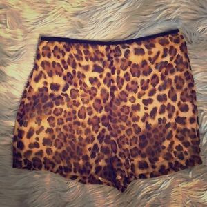 High waisted leopard print shorts